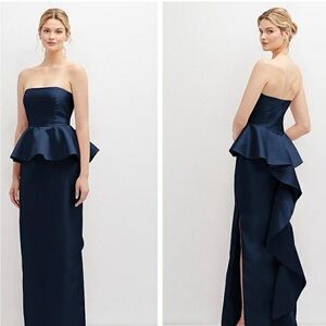 ALFRED SUNG Midnight Blue Strapless Dress